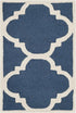 SAFAVIEH Cambridge Collection Handmade Moroccan Trellis Accent Rug, 2' x 3', Navy/Ivory CAM140G