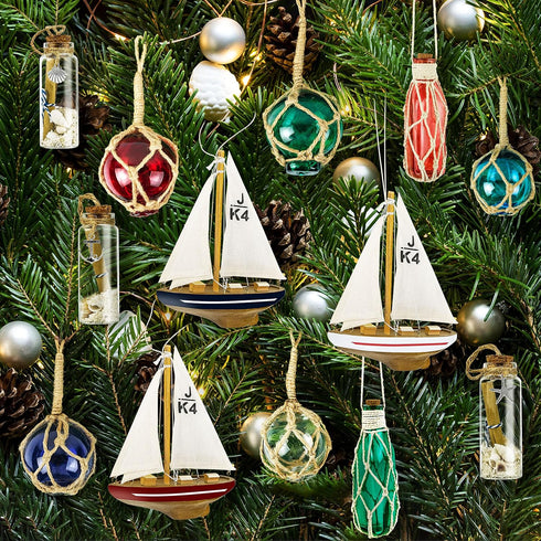 SAILINGSTORY 2" Glass Fishing Float Buoy Nautical Beach Ornaments Set of 6 Coastal Decorative Balls for Centerpiece