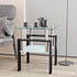 2-Tier (1, Glass Side Table Modern Glass Top Corner Table Living Room Square Side Table with Metal Leg for Living Room