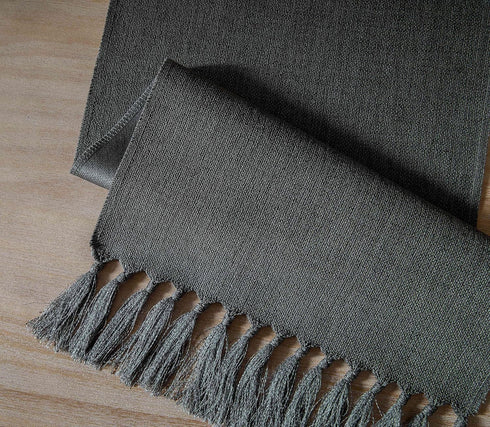36 Inches 13x36 Inches, ZeeMart Graphite Grey Table Runners Long, Burlap Linen Style Rustic Farmhouse Table Runner