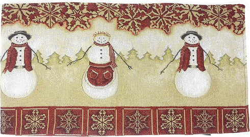 Tache Home Fashion Mrs. Snowman Tapestry Table Runner, 13x54