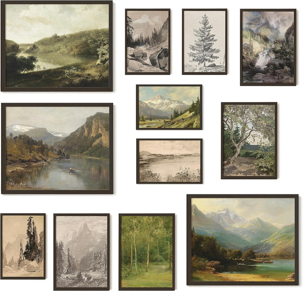 97 Decor Vintage Wall Decor - Rustic Art Prints, French Country Nature Landscape Painting for Bedroom (UNFRAMED)