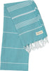 Bersuse Beach Towels Anatolia Collection - Premium Turkish Towel, 100% Cotton, Quick-Dry, Sand-Free, Aqua, 37x70 Inches