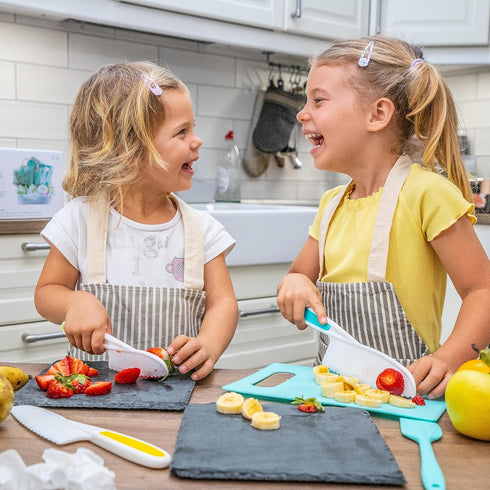 TOVLA JR. Kids' Cutting Set: Montessori Safe Kitchen Knives for Cooking, Toddler Kitchen Safety
