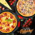 NutriChef 2-Piece Nonstick Pizza Tray, 13-Inch Round Carbon Steel Baking Pan with Perforated Holes, Dishwasher Safe