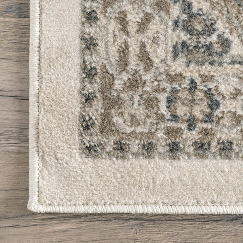 nuLOOM 2x8 Becca Traditional Tiled Area Rug, Beige, Stain Resistant, Faded Transitional Design for Home