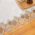60 inches 16x60) White Linen Table Runner Long, Neutral Earth Tones Beige Lace Vinyl Dresser Scarf for Kitchen Coffee