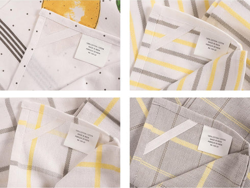 KAF Home Pantry Lemon Kitchen Dish Towel Set of 4, 100% Cotton, 18 x 28-inch