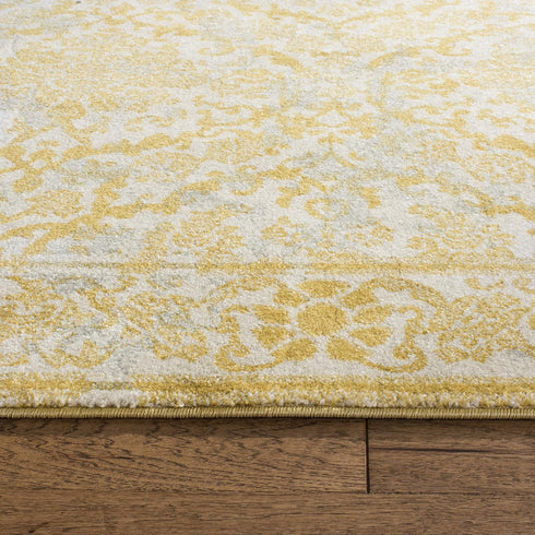 SAFAVIEH Evoke Collection Accent Rug - 2'2" x 4', Ivory & Gold, Shabby Chic Design, Easy Care