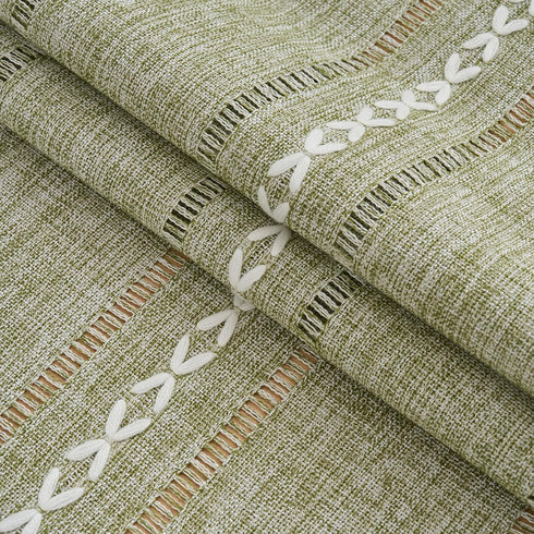 2471 Inches Rectangular Coffee Table Covers for Living Room Striped Embroidered Tablecloth Linen Coffee Table Cloth