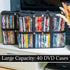 Made Easy Kit DVD Storage Bag - Clear PVC Organizer, Fits 40 DVD Cases, Black (4 Bags)