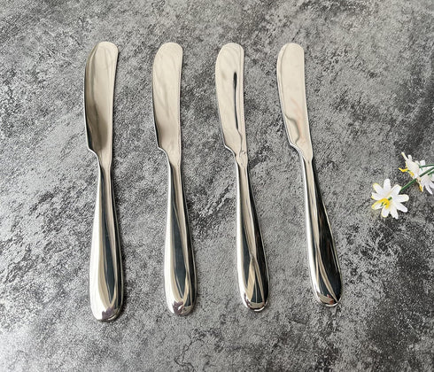 4 Pieces Butter Knife Set, Pate Knife and Cheese Spreader with Thick Handle, Stainless Steel