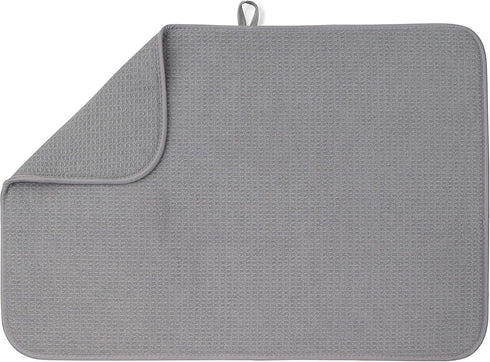 Bellemain XXL Dish Mat, 24" x 17" Microfiber Drying Mat, Super Absorbent, Gray