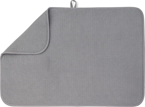 Bellemain XXL Dish Mat, 24" x 17" Microfiber Drying Mat, Super Absorbent, Gray