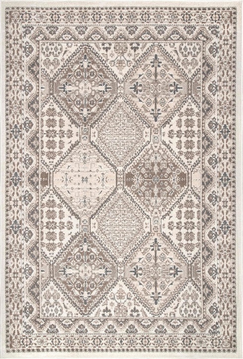 nuLOOM 2x3 Becca Traditional Tiled Area Rug, Beige, Stain Resistant, Faded Transitional Design