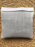 Hand Embroidered Lavender Pillow Sachet Bag “Lavender Crown” – Natural Linen Cushion 6"x6", Set of 3