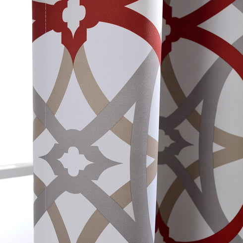 DriftAway Alexander Pattern Match Blackout Valances for Windows, 250GSM Geometric Moroccan 52 Inch by 14 Inch