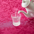 HommxJF 4 Placemats,13 19 inch Pieces Wave Scroll Damask Jacquard Hot Pink x Protect Surface Heat and Stain Resistant