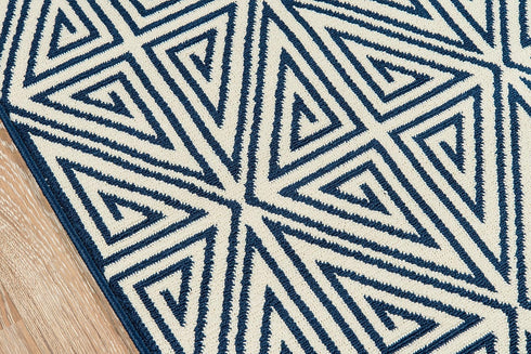 Momeni Rugs Baja Collection, 1'8" x 3'7", Contemporary Indoor & Outdoor Area Rug, Easy to Clean, Navy Blue