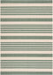 SAFAVIEH Courtyard Collection 2' x 3'7" Beige/Dark Green CY6062 Nautical Coastal Stripe Waterproof Easy Cleansing Mat