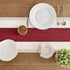 14 72 Inch 72 Inches ZeeMart Macrame Style Bicolor Stitching Table Runner, x Red/Ivory, Boho Red Table Runners Long