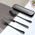 Portable Travel Utensils Set, 3 PCS Reusable Stainless Steel Cutlery Set with Case for Lunch Box, Camping
