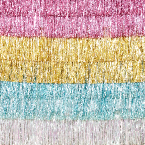 Meri Meri Silver Iridescent Tinsel Fringe Garland (Pack of 1)