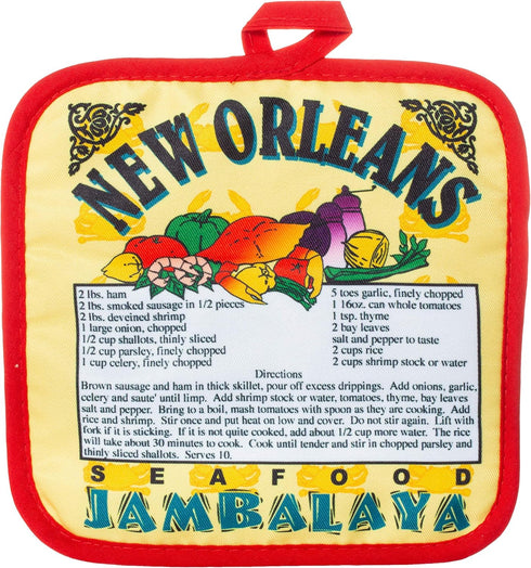 New Orleans Seafood Jambalaya Recipe Souvenir Pot Holder