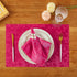 HommxJF 4 Pieces Wave Scroll Damask Jacquard Hot Pink Placemats,13 x 19 inch