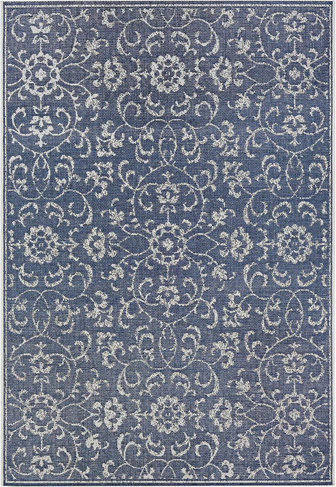 Couristan Monte Carlo Summer Vines Area Rug 2' x 3'7", Navy-Ivory