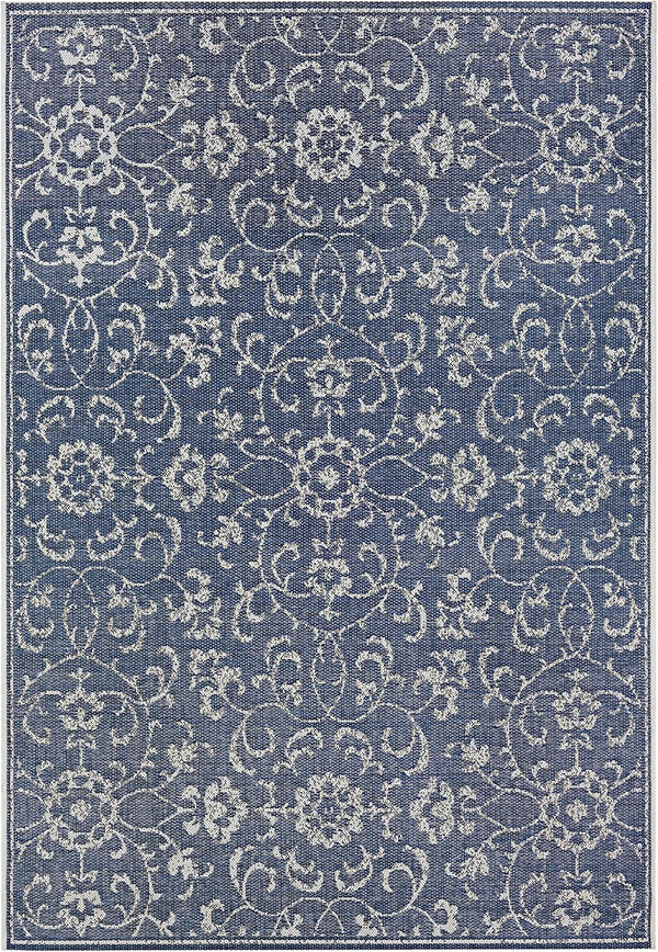 Couristan Monte Carlo Summer Vines Area Rug 2' x 3'7", Navy-Ivory