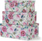 Soul & Lane Decorative Cardboard Storage Boxes, Floral Luxe Set of 3, Nesting Boxes with Lids for Keepsakes