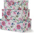 Soul & Lane Decorative Cardboard Storage Boxes, Floral Luxe Set of 3, Nesting Boxes with Lids for Keepsakes