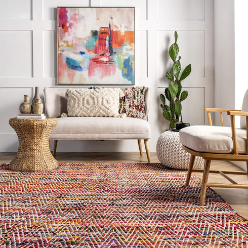nuLOOM Rochell Hand Woven Chevron Accent Rug, 2x3, Magenta