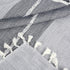 24 24 Inch, Small Square Tablecloth x Cotton Linen Boho Gray Nightstand Cover with Tassels, Rustic Farmhouse Grey End