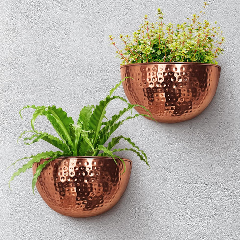 12x7 Allegorie Metal Wall Planter | Indoor or Outdoor Hanging Plant Pot | Farmhouse Decor & Boho Kitchen Decoration