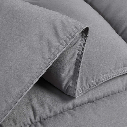 3-Piece Set 88 88 Inches Chezmoi Collection All Season Queen Comforter Gray, Soft Quilted Down Alernative Duvet Insert
