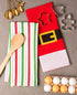 DII Holiday Dish Towels Christmas Kitchen Décor, 18x28, Santa Belt, 2 Piece Set