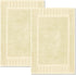 White Classic Luxury Bath Mat Set - 2 Pack Absorbent Cotton Hotel Spa Shower/Bathtub Mats 22"x34" | Beige