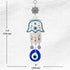 Turkish Blue Hamsa Hand of Mother Fatima Evil Eye Wall Hanging Ornament, Good Luck Charm