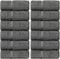 Luxury Hotel & Spa Quality 100% Turkish Cotton 700 GSM Cloth, Soft Washcloths Towel Set 13" X 13", Gray, Set of 12