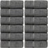 Luxury Hotel & Spa Quality 100% Turkish Cotton 700 GSM Cloth, Soft Washcloths Towel Set 13" X 13", Gray, Set of 12