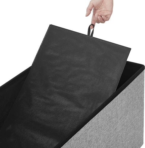30 Inches 21 660 lb, ULSF001G02 SONGMICS MAZIE Collection - Ottoman Storage Bench, Gal. Folding Chest with Breathable