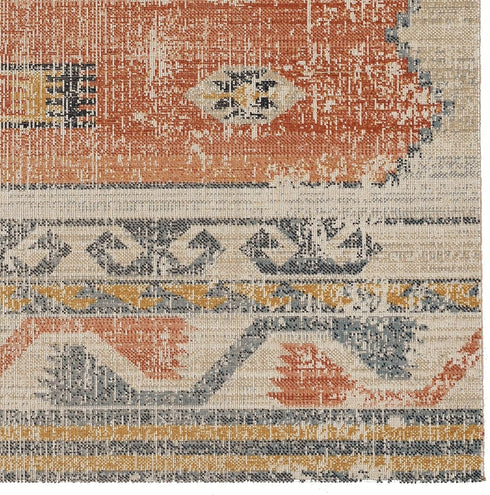 Linon Home Décor Plateau Moore Accent Rug, Ivory & Rust, 2' X 3'
