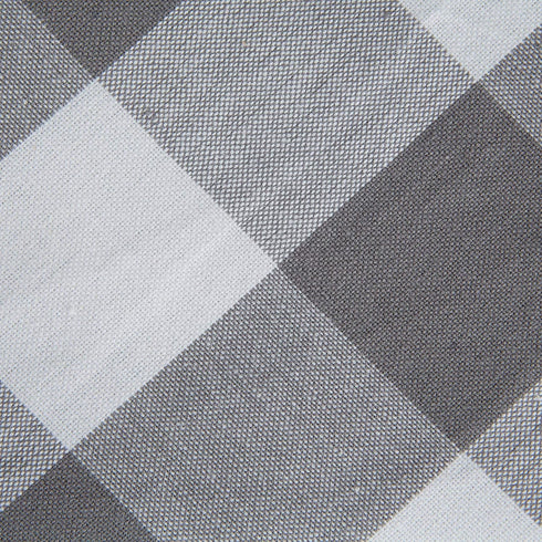 DII Buffalo Check Collection Classic Farmhouse Tablecloth, Gray & White Table Topper, 40x40