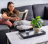17.5"x12" Home Redefined Silver & Black Glossy Crocodile Faux Leather Serving Tray Beautiful Modern Elegant Decorative