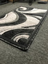 Modern Contemporary Door Mat Rug - Grey & Black Silver Design, 2 Feet X 3 Feet