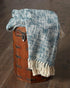LR Home 50x60 Inch Soft Hand-Woven Distressed Fall Blanket Blue/Ivory | Warm Throw for Bed, Sofa, Couch, Living Room