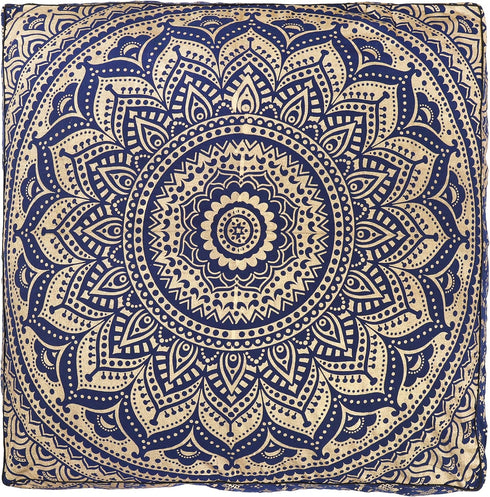 35" Popular Handicrafts Floor Pillow Cushion Cover - Hippie Mandala Square Ottoman Pouf Cover Indian Ombre Daybed