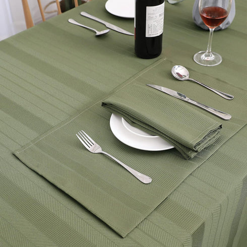 Randall Waffle Stripe Napkin Set of 4, Solid Washable for Holiday Dining, Wedding or Party, Sage